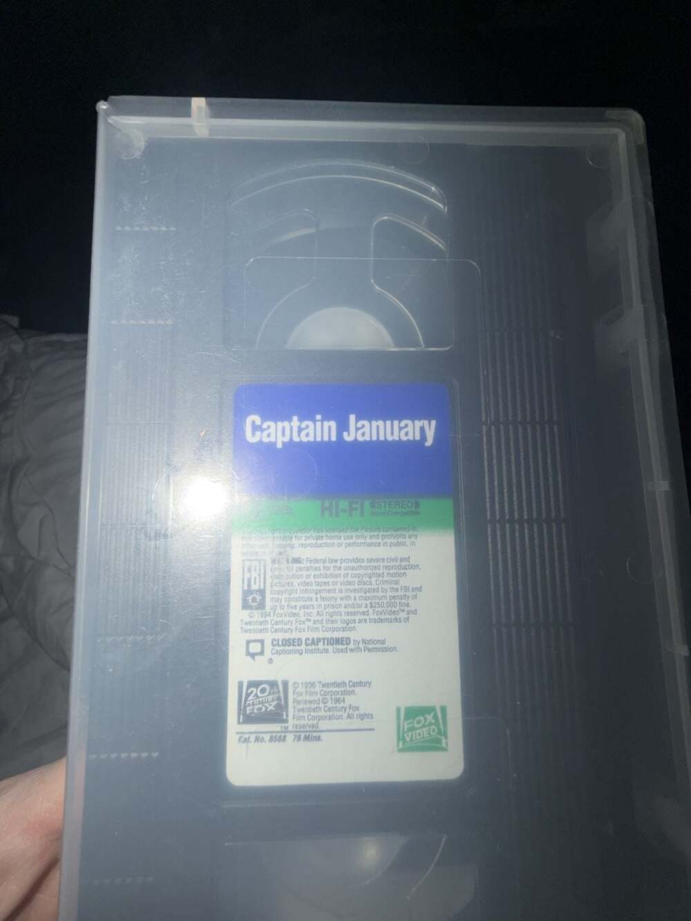 Captain January VHS Tape Shirley Temple 1994 FoxVideo Release